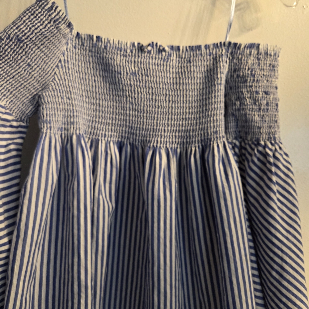 Blue Striped Off-Shoulder Top - Picture 5 of 6